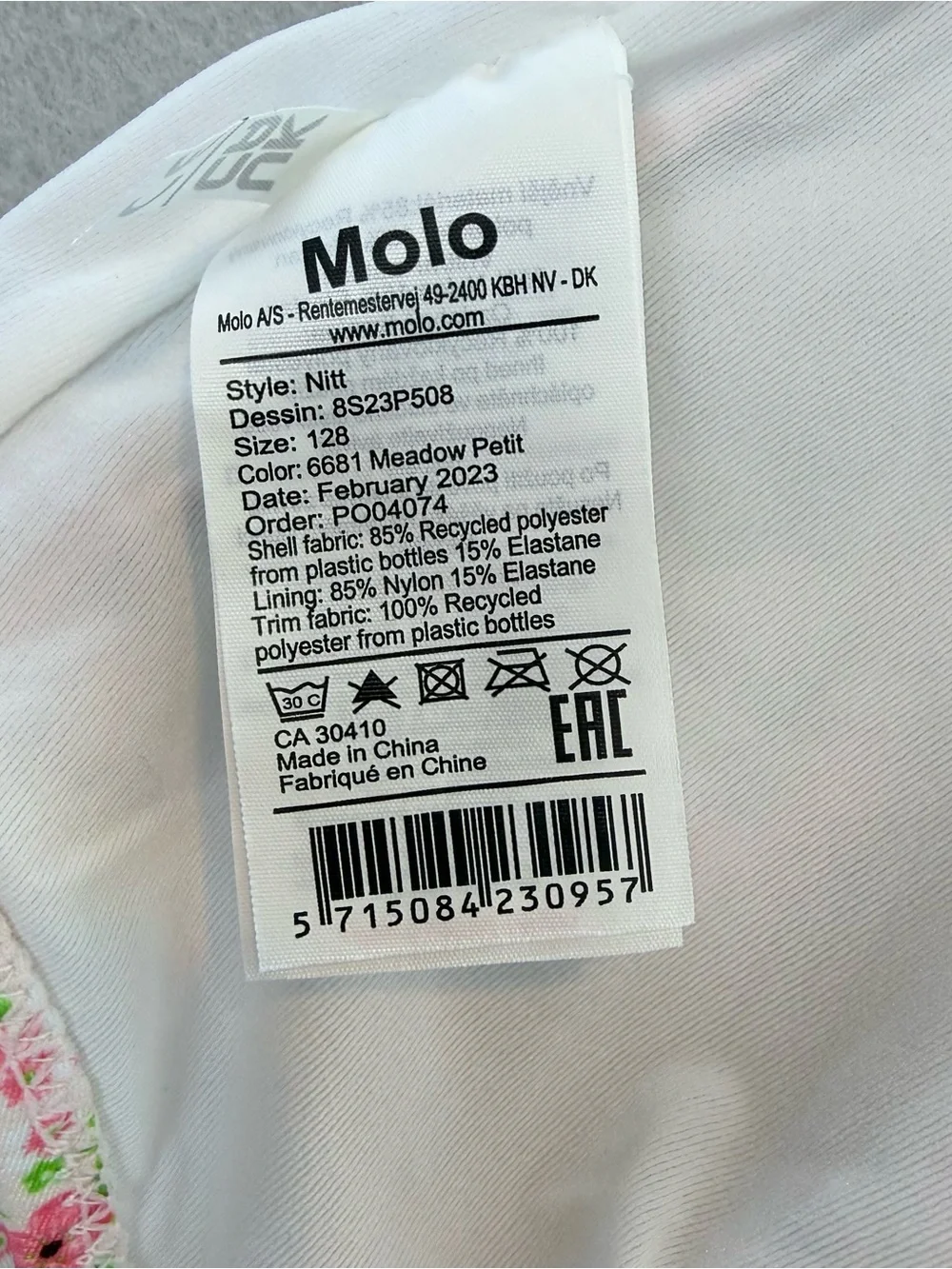 Molo New Girls Nitt one shoulder floral print one piece swimsuit Meadow petite 8